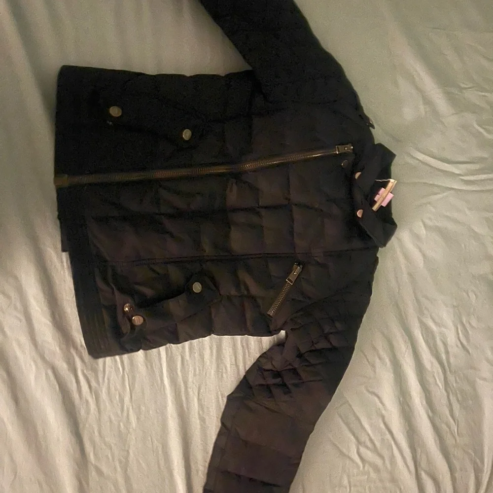 Sorel black goose down moto jacket. - Picture 15 of 16